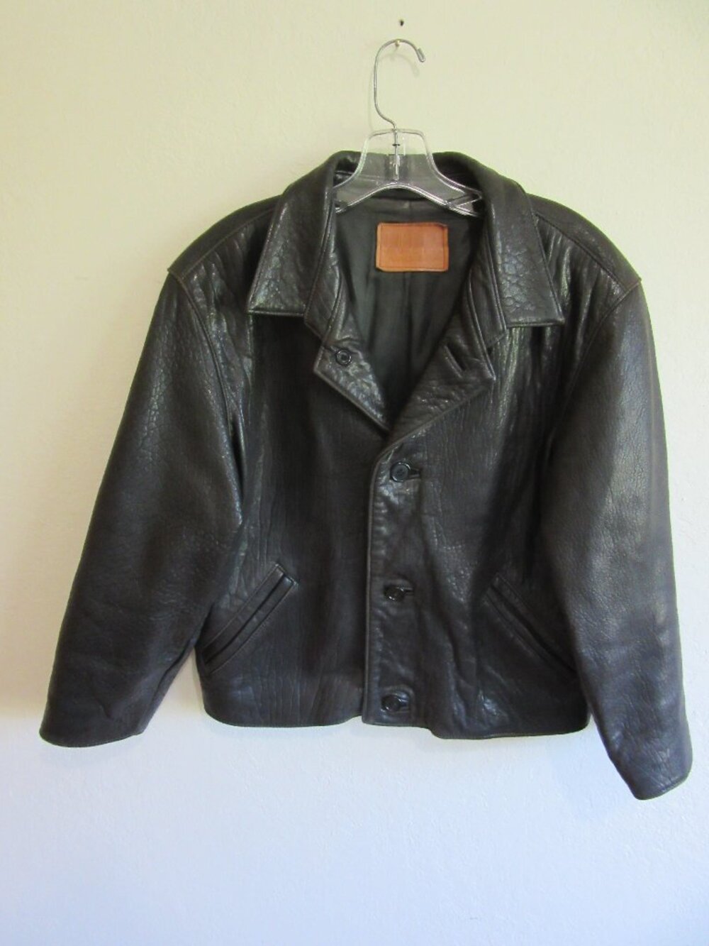 JULIA San Francisco Black Snakeskin Pattern L Leather Jacket
